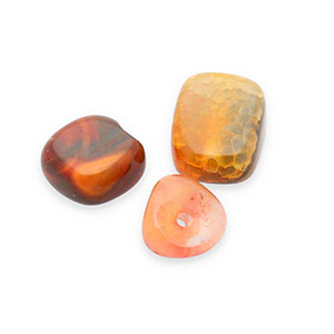 Natuursteen kralen kwarts Multicolour orange