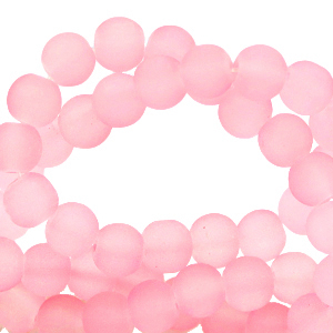 6 mm glaskralen mat Azalea pink