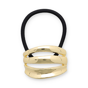Haaraccessoires haarelastiek met metaal Gold-black