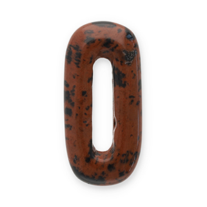 Natuursteen hangers agaat ovaal Dark brown-black