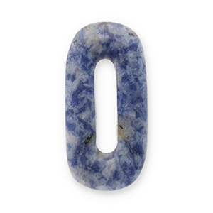Natuursteen hangers sodaliet en microklien ovaal Blue-white