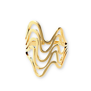 Roestvrij stalen (RVS) Stainless steel ringen golvend Gold