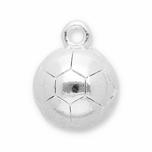 Bedels DQ metaal voetbal Antiek zilver (nikkelvrij)