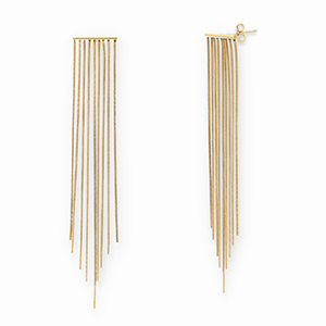 Roestvrij stalen (RVS) Stainless steel oorbellen / oorstekers Gold