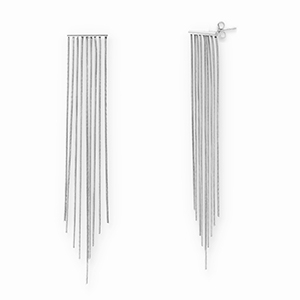 Roestvrij stalen (RVS) Stainless steel oorbellen / oorstekers Silver