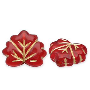 Acryl kralen blad Red-gold