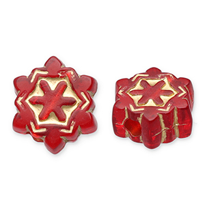 Acryl kralen sneeuwvlok Red-gold