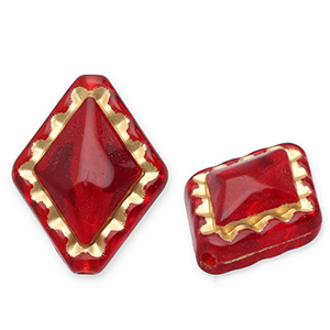 Acryl kralen ruit Red-gold