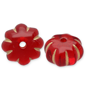 Acryl kralen bloem Red-gold