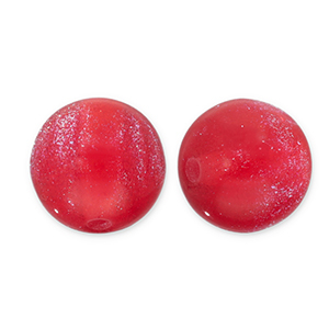 12 mm acryl kralen met glitter Red-turquoise
