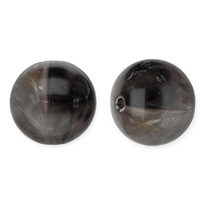 12 mm acryl kralen rond Dark grey-white