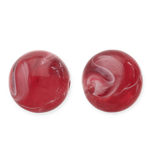 12 mm acryl kralen rond Red-white
