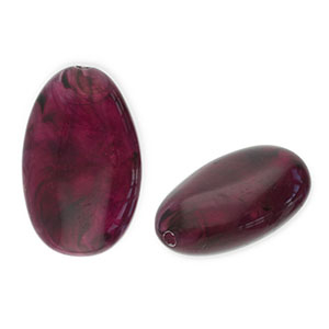 Acryl kralen langwerpig ovaal Aubergine 
