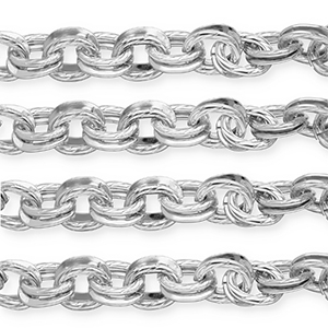 Aluminium onderdelen jasseron ankerketting dubbele schakel Silver