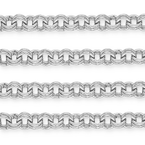 Aluminium onderdelen jasseron dubbele schakel Silver