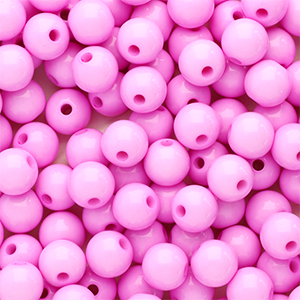 6 mm acryl kralen shiny Pink