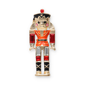 Broches notenkraker Gold-black-red