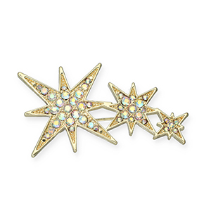 Broches sterren Gold-transparent AB coating
