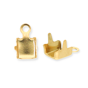 Roestvrij stalen (RVS) Stainless steel onderdelen eindkapjes voor strass chain 2mm Gold