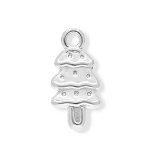 Roestvrij stalen (RVS) Stainless steel bedels kerstboom Silver