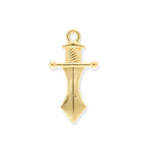 Roestvrij stalen (RVS) Stainless steel bedels dolk Gold
