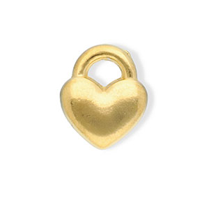 Roestvrij stalen (RVS) Stainless steel bedels hart Gold