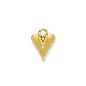 Roestvrij stalen (RVS) Stainless steel bedels hart Gold