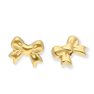 Roestvrij stalen (RVS) Stainless steel kralen strik Gold