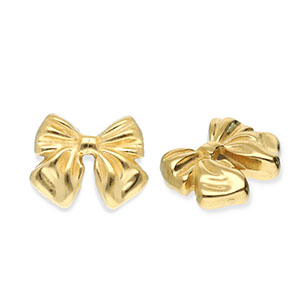 Roestvrij stalen (RVS) Stainless steel kralen strik Gold
