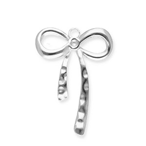 Roestvrij stalen (RVS) Stainless steel bedels strik Silver