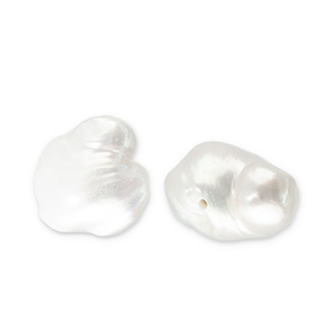 Zoetwaterparels plat rond Natural white