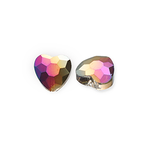 Fashion Facet kralen hart Silver-AB coating
