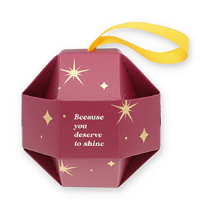 BY31&reg; Sieraden (cadeau) doosje bal "Because you deserve to shine" Berry wine red-gold-white-yellow