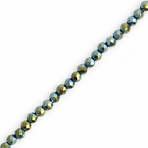 Top Facet kralen rond 3mm Multicolour green-AB coating