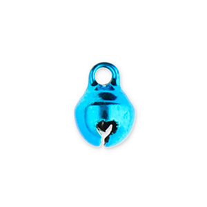 Bedels metaal belletjes 6mm Blue