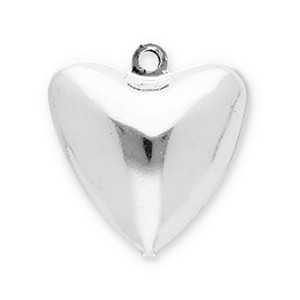 Bedels metaal belletjes hart Silver