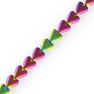 Hematite kralen hart Purple-green-AB coating