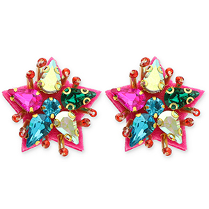Trendy oorbellen / oorstekers ster Multicolour