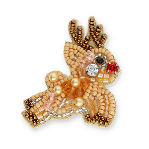 Broches rendier Beige-copper brown-red