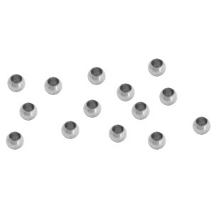 Roestvrij stalen (RVS) Stainless steel onderdelen knijpkraal 2.5mm Zilver