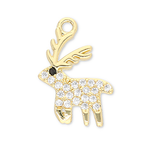 Brass TQ metaal bedels rendier Gold-transparent