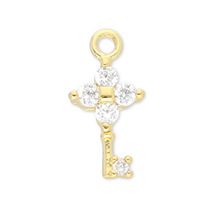 Brass TQ metaal bedels sleutel Gold-transparent