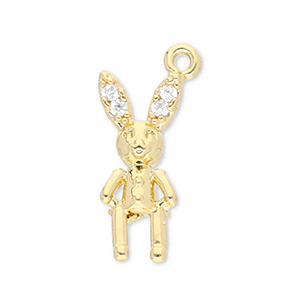 Brass TQ metaal bedels konijn Gold-transparent