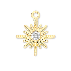 Brass TQ metaal bedels ster Gold-transparent