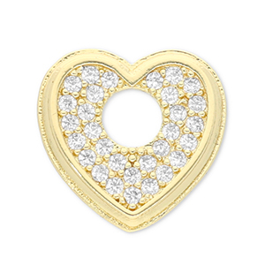 Brass TQ metaal bedels hart Gold-transparent