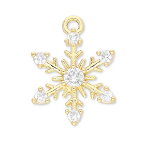 Brass TQ metaal bedels sneeuwvlok Gold-transparent