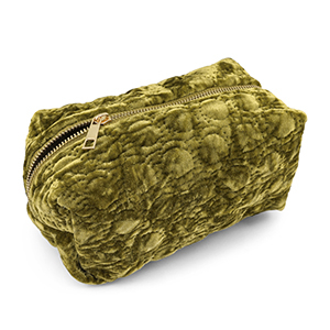BY31&reg; Etui velvet met gestikte cirkels Olive green