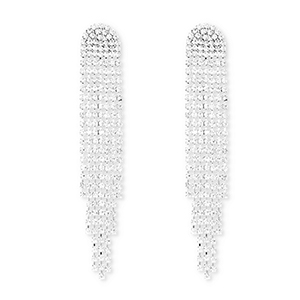 Eco-brass&reg; metaal oorbellen / oorstekers met strass Silver-crystal