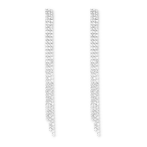 Eco-brass&reg; metaal oorbellen / oorstekers met strass Silver-crystal
