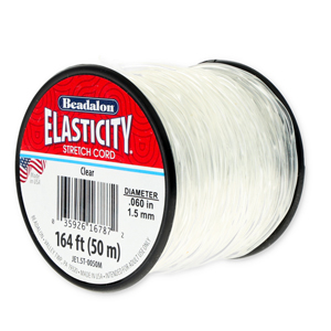Beadalon elastiek rijgdraad 1.5mm 50 meter Clear